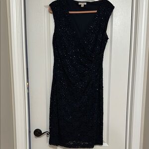 Elegant Navy Lace Dress